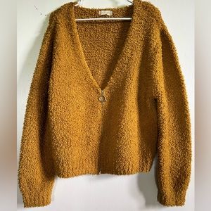 Altar’s State sweater size LARGE, mustard color,  fluffy and very soft